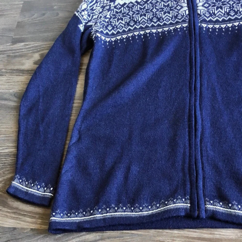 Alpaca Imports Zip Front Sweater Navy Blue XL Alpaca Wool - Picture 3 of 15